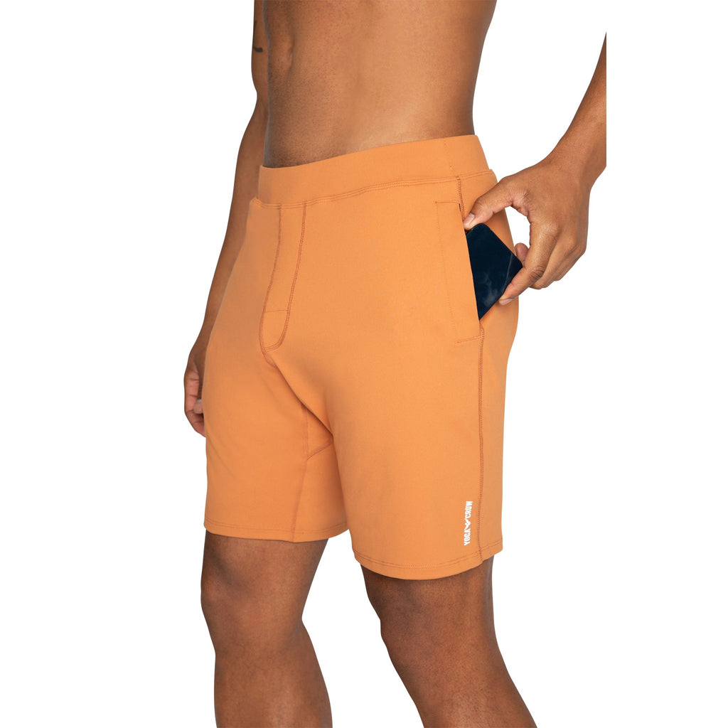 YOGA CROW MENS SWERVE SHORTS - Adobe Brown