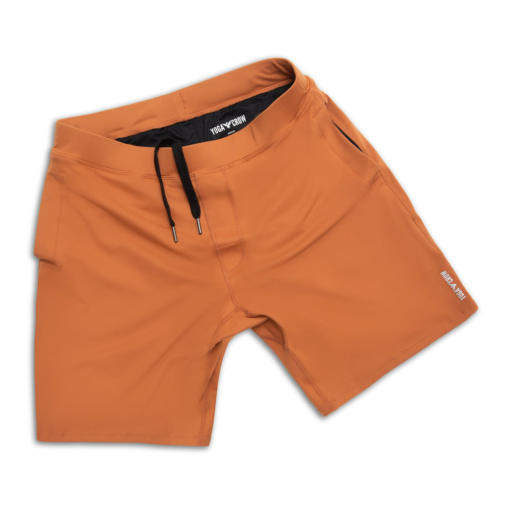 YOGA CROW MENS SWERVE SHORTS - Adobe Brown