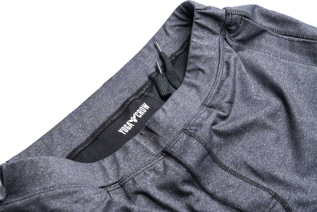 YOGA CROW MENS SWERVE SHORTS - Heather Grey