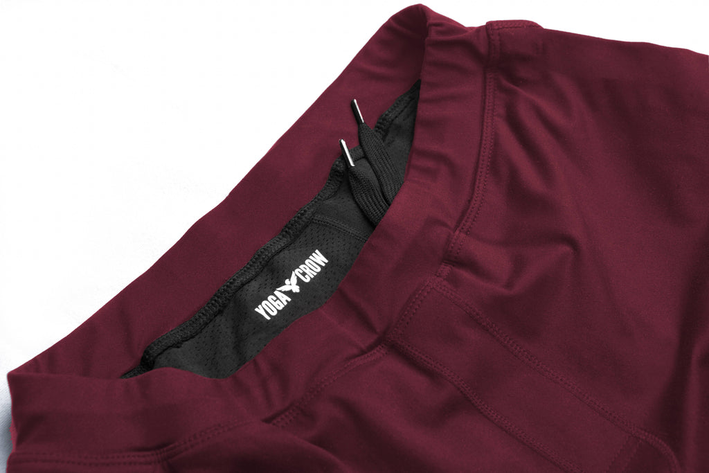 YOGA CROW MENS POCKETLESS Swerve Shorts - Madrone