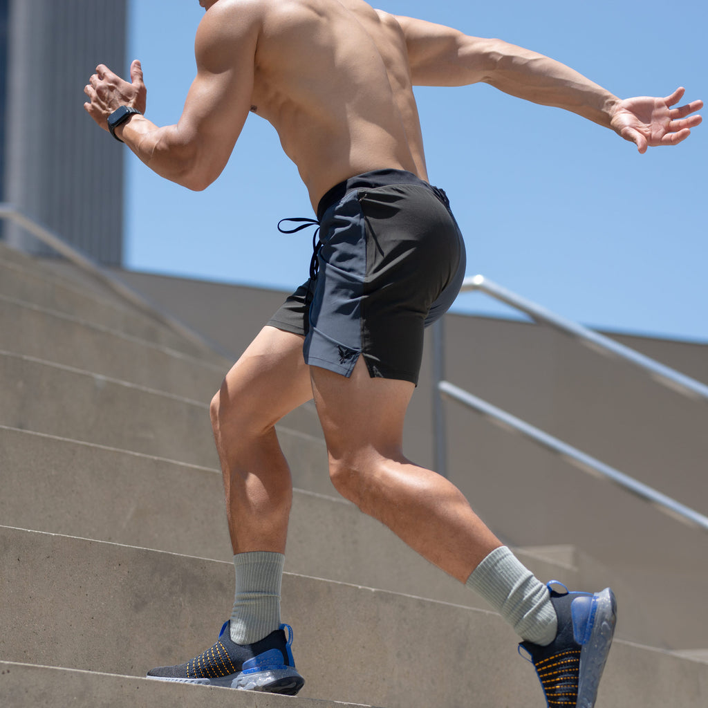 YOGA CROW MENS FLOW SHORTS - Blue / Black