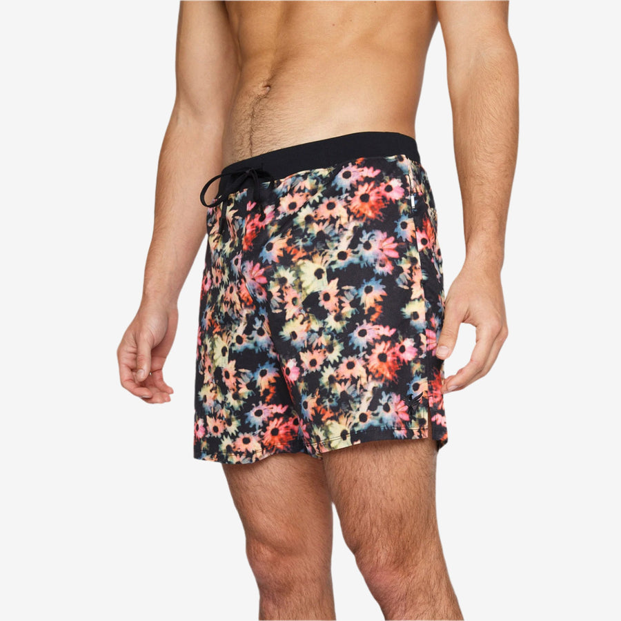 YOGA CROW MENS FLOW SHORTS - Black Floral