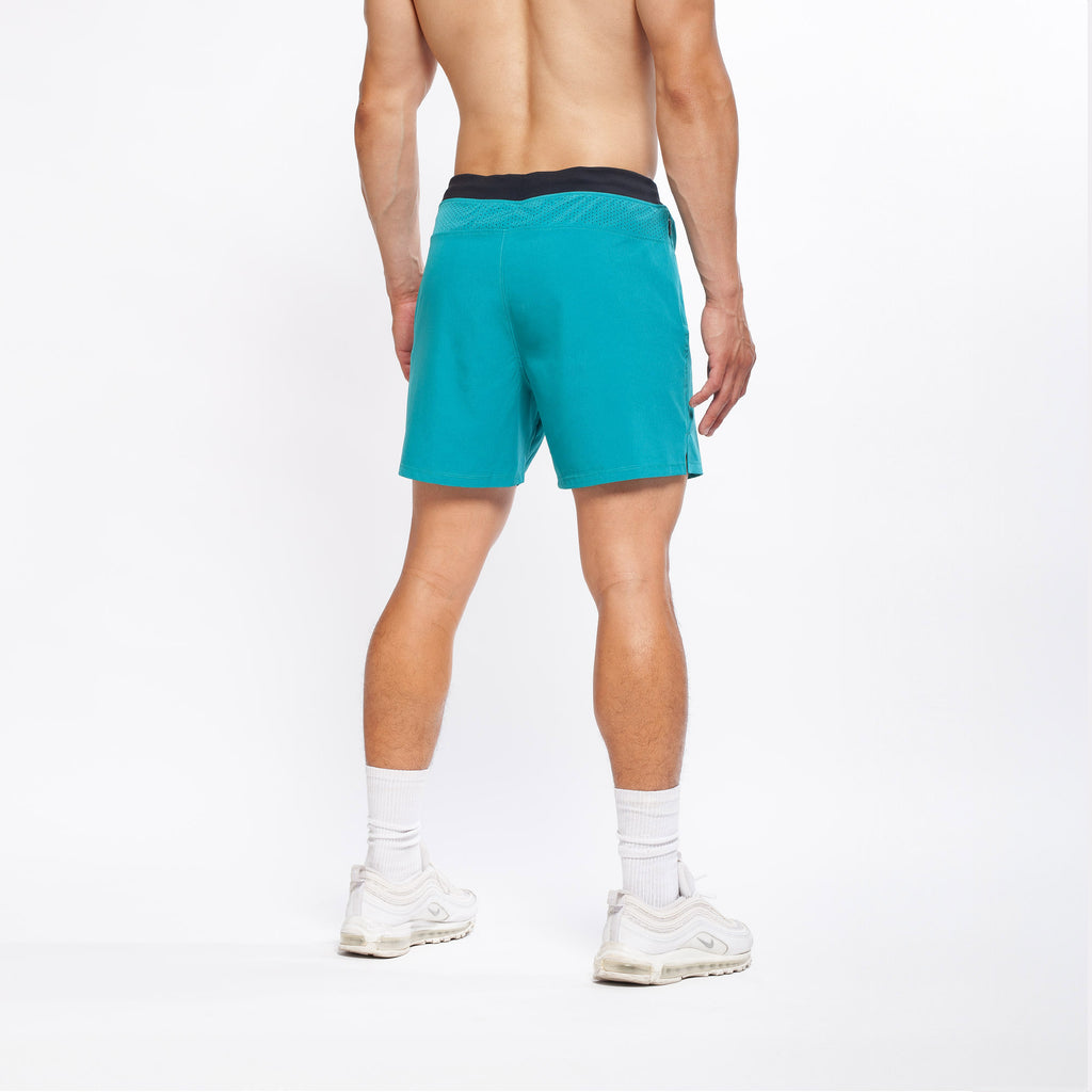 YOGA CROW MENS FLOW SHORTS - Glacier Green