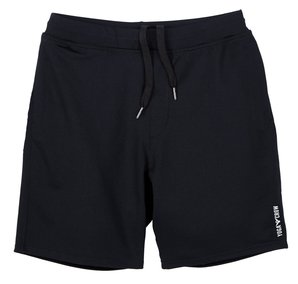 YOGA CROW MENS POCKETLESS Swerve Shorts - Crow Black