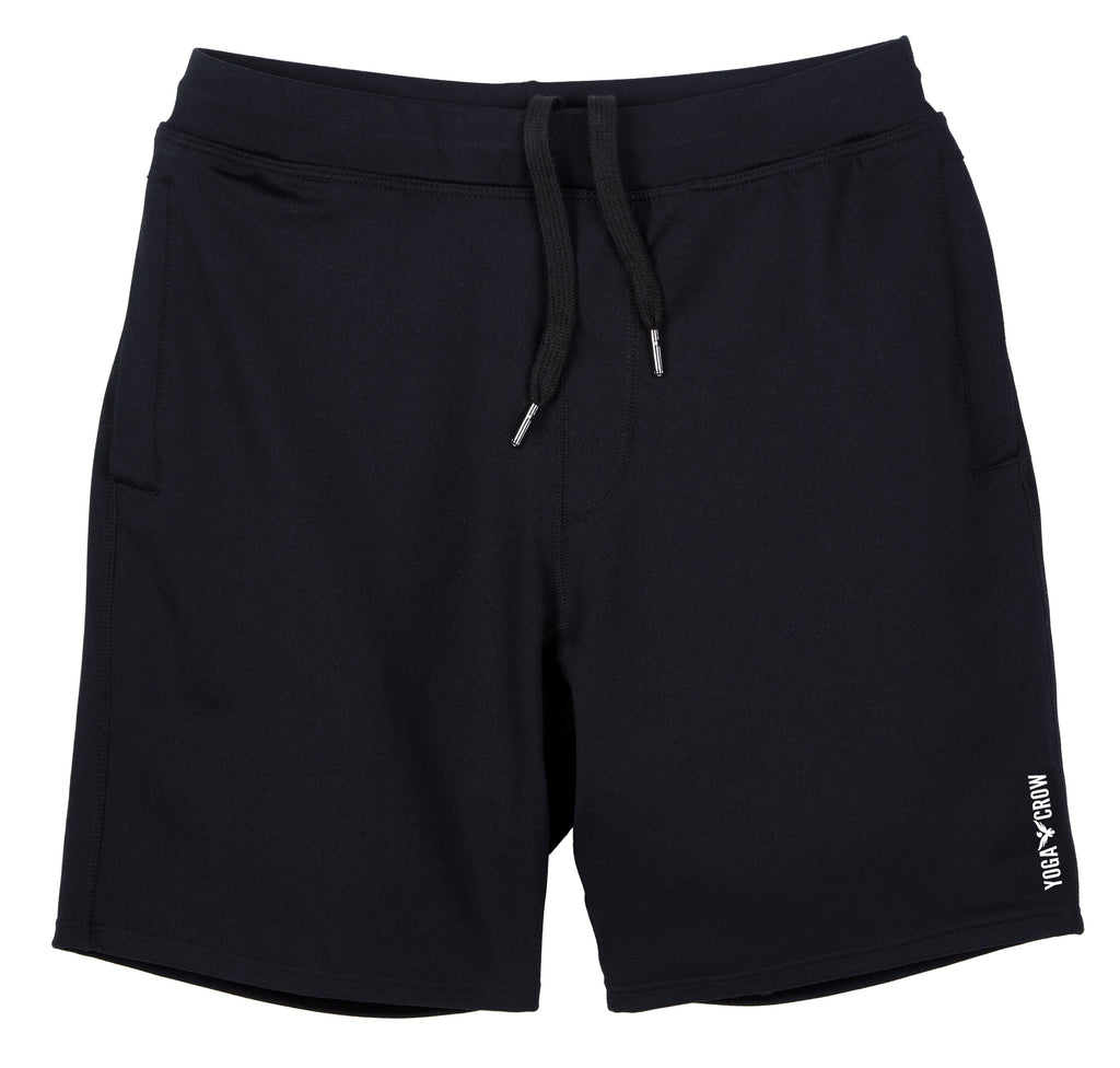 YOGA CROW MENS SWERVE SHORTS - CROW BLACK