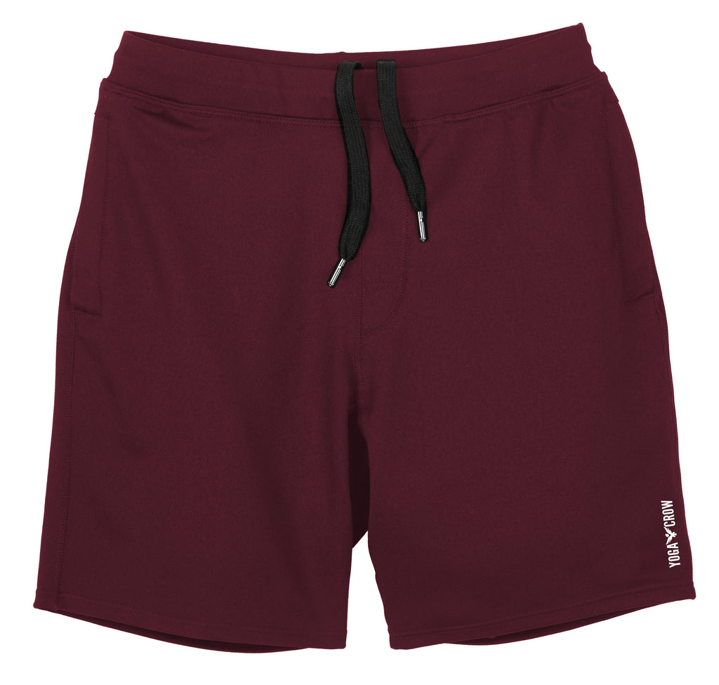 YOGA CROW MENS SWERVE SHORTS - Madrone