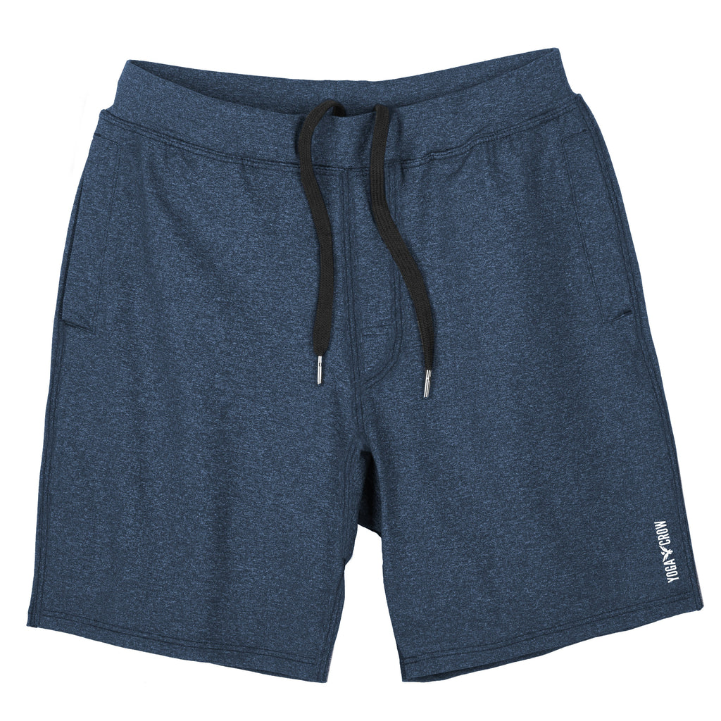 YOGA CROW MENS SWERVE SHORTS - Heather Navy