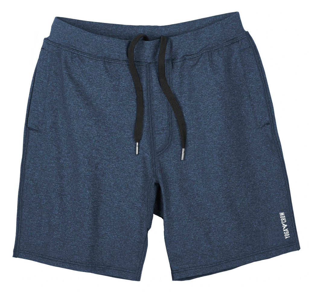 YOGA CROW MENS SWERVE SHORTS - Heather Navy