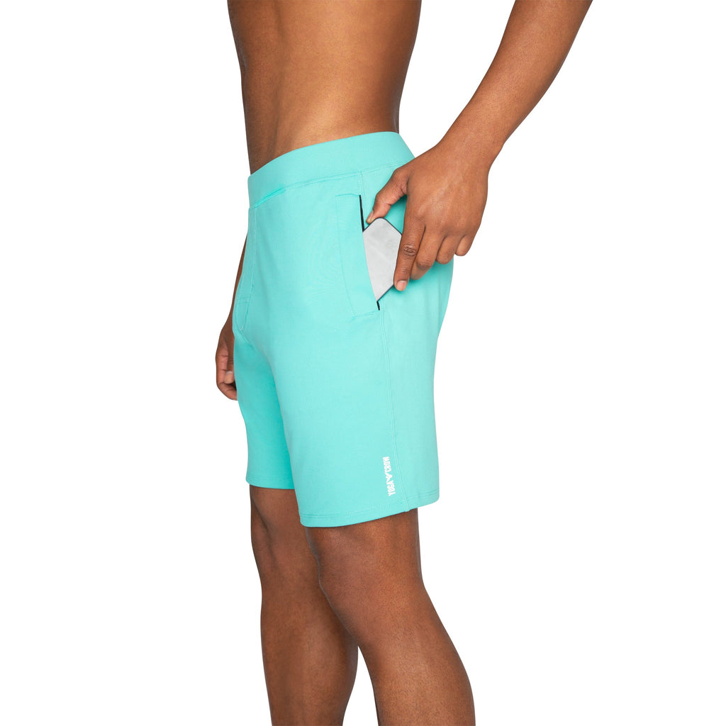 YOGA CROW MENS SWERVE SHORTS - Aqua Blue