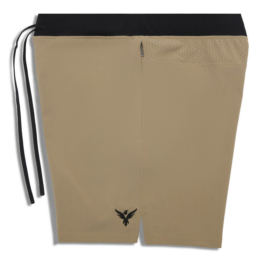 YOGA CROW MENS FLOW SHORTS - Khaki