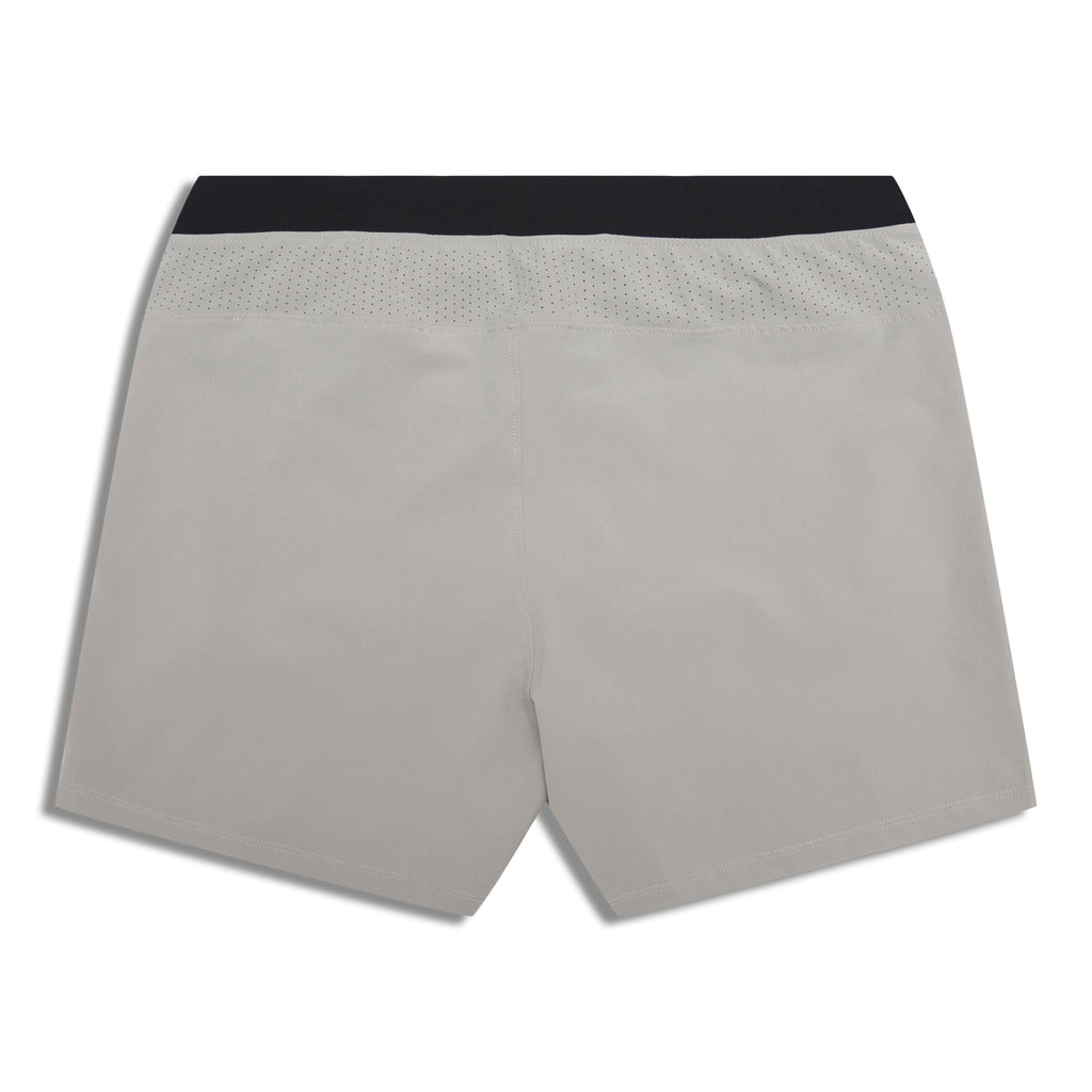Yoga Crow™ Men's Pocketless Swerve Yoga Shorts with Liner in Light Grey