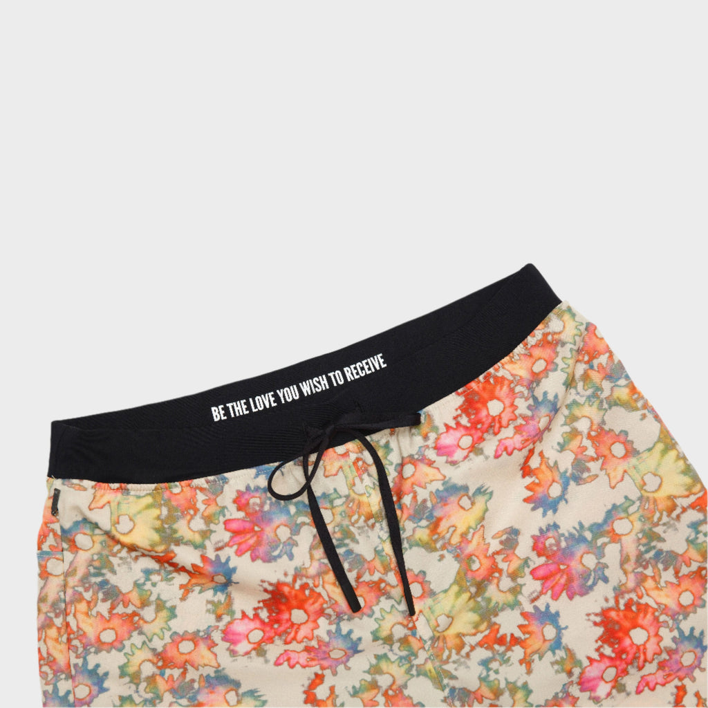 YOGA CROW MENS FLOW SHORTS - Sand Floral